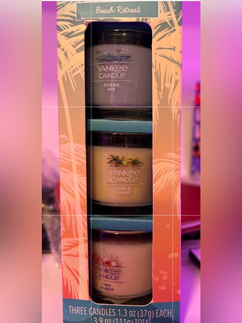 Yankee Candle Beach Retreat Trio - Blue, Tan, Pink